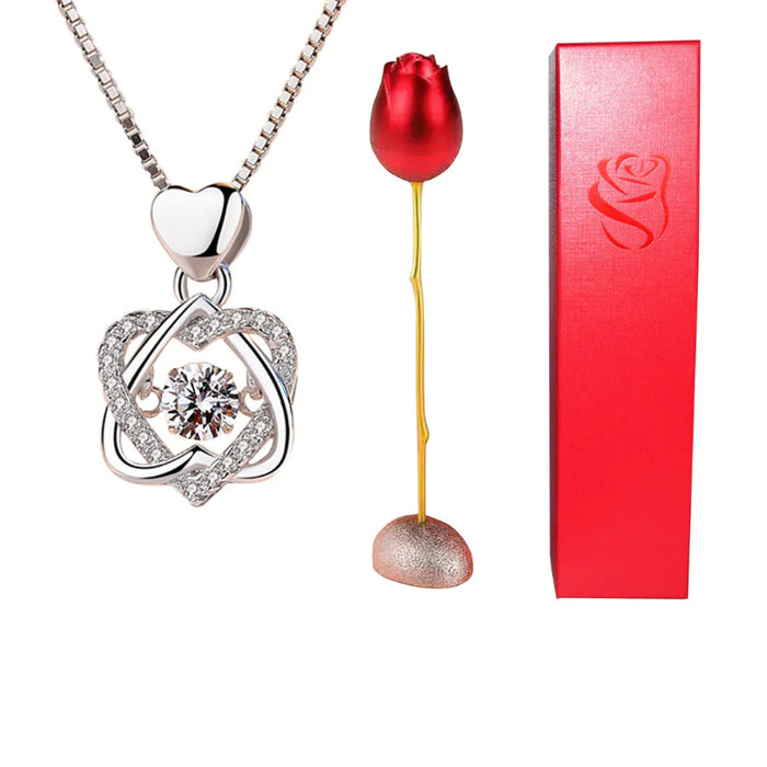 Rose Pendant With Projection Necklace