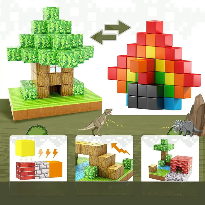 3D Pixel Building Block Set For Creative Play