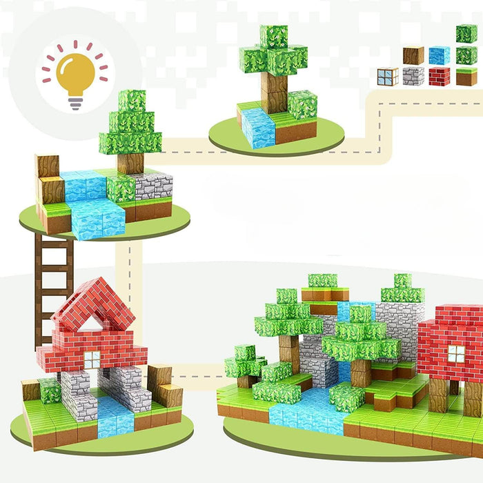 3D Pixel Building Block Set For Creative Play