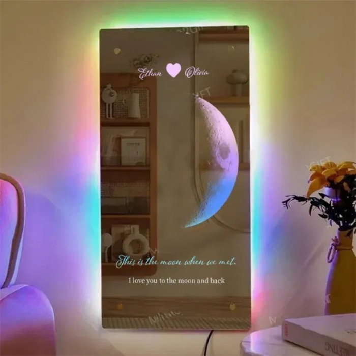 Custom Moon Phase Mirror Light