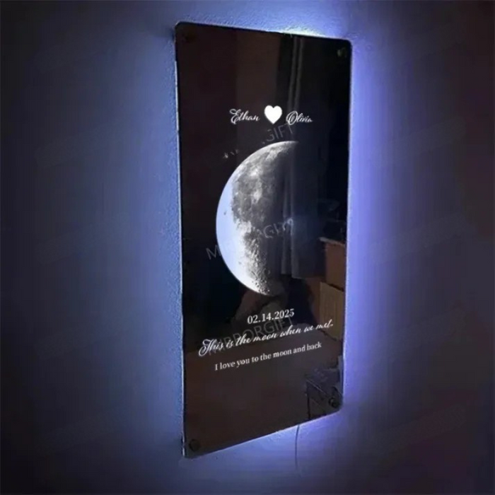 Custom Moon Phase Mirror Light