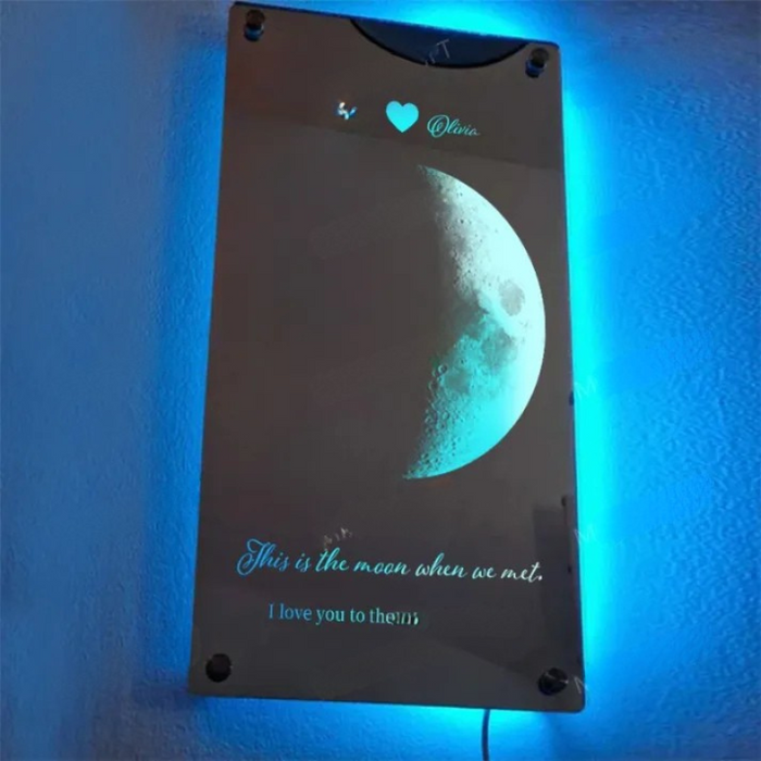 Custom Moon Phase Mirror Light