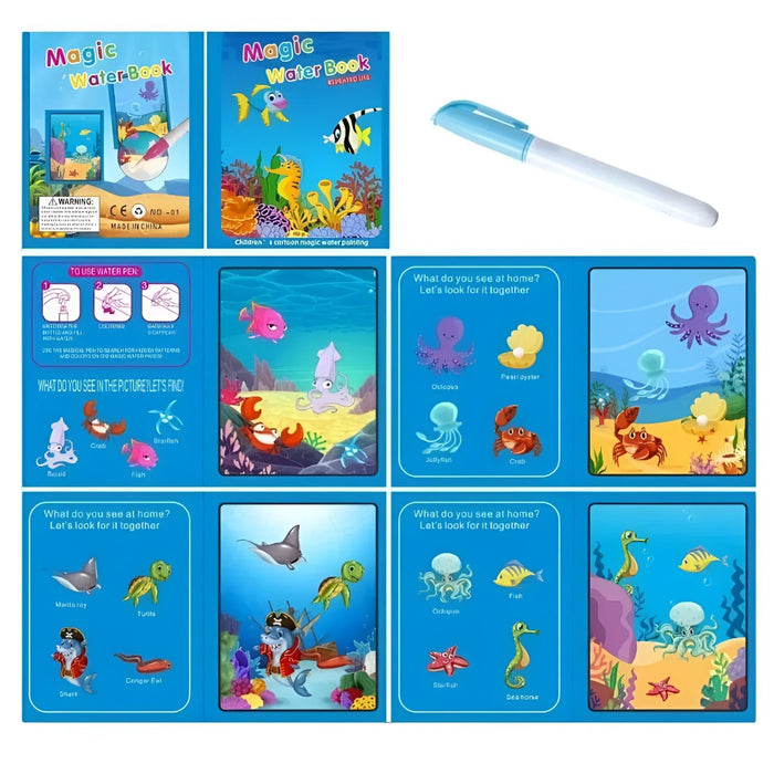 Reusable Magic Water Drawing Book With Pen