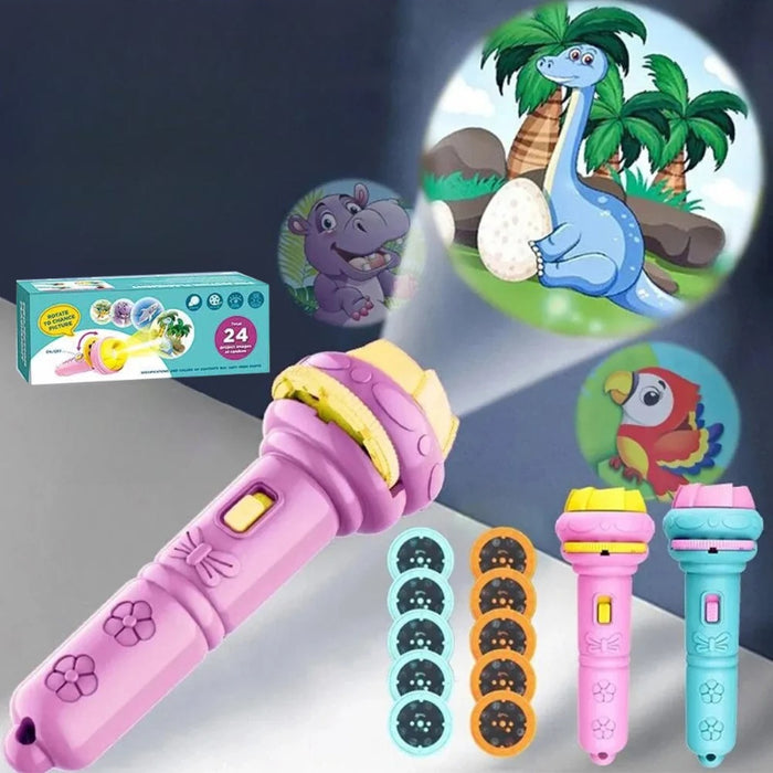 80 Patterns Cartoon Projection Flashlight