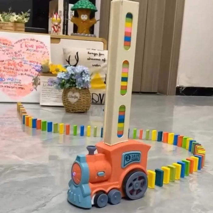 Automatic Domino Train Set With Stacking Blocks