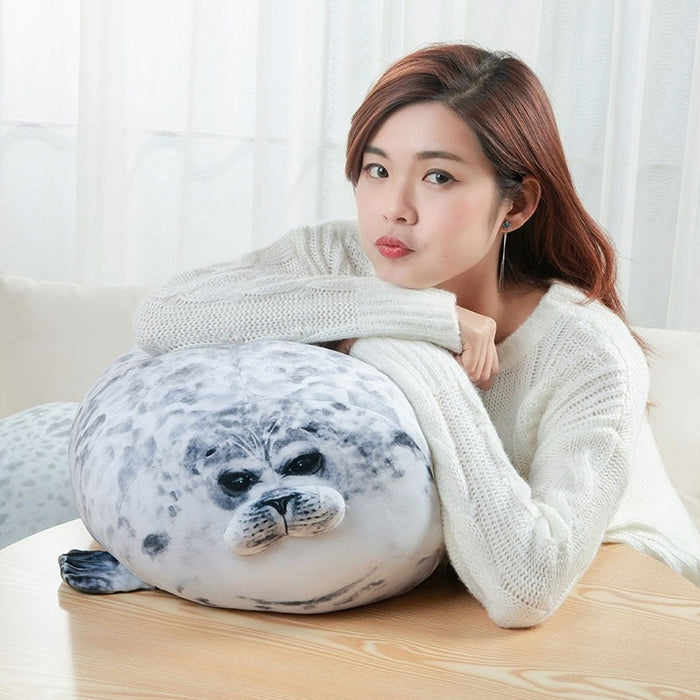 Stuffed Blob Seal Pillow For Kids