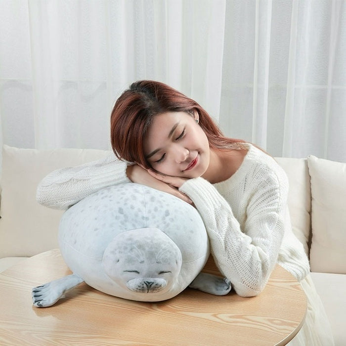 Stuffed Blob Seal Pillow For Kids