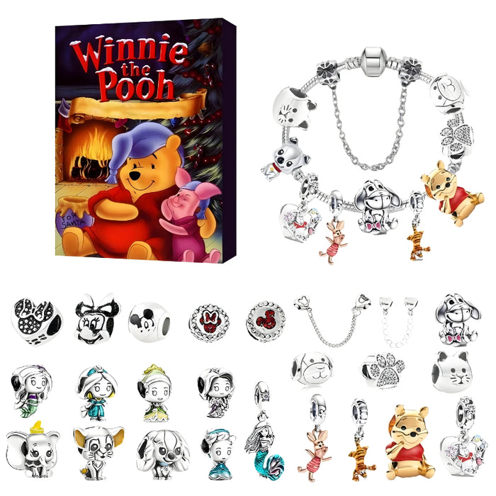 Winnie The Pooh Character Charm Bracelet Set