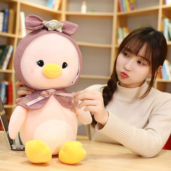 The Duck With Star Plush Pillow