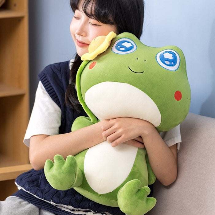 Frog With Sunflower Plush