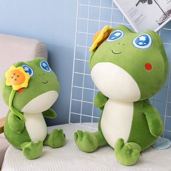 Frog With Sunflower Plush