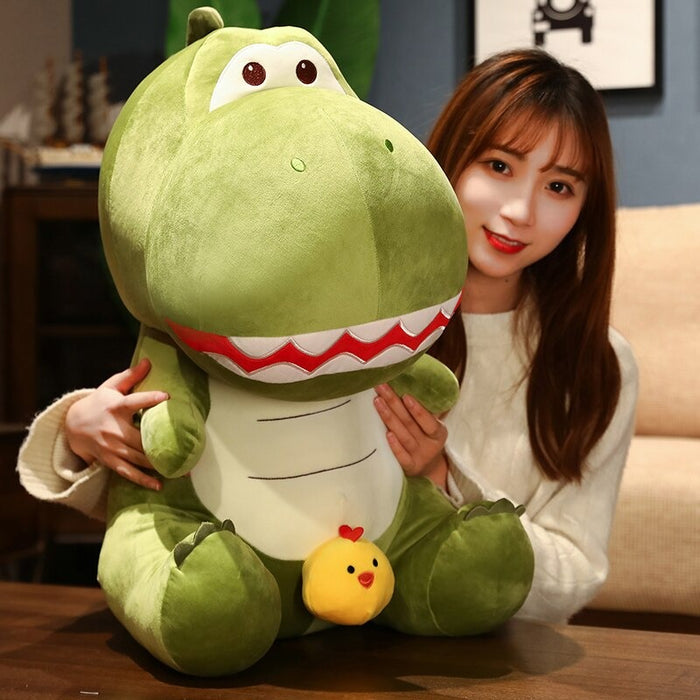 Cartoon Sitting Crocodile Plush Green Toy