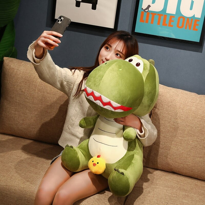 Cartoon Sitting Crocodile Plush Green Toy