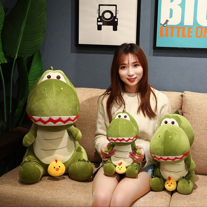 Cartoon Sitting Crocodile Plush Green Toy