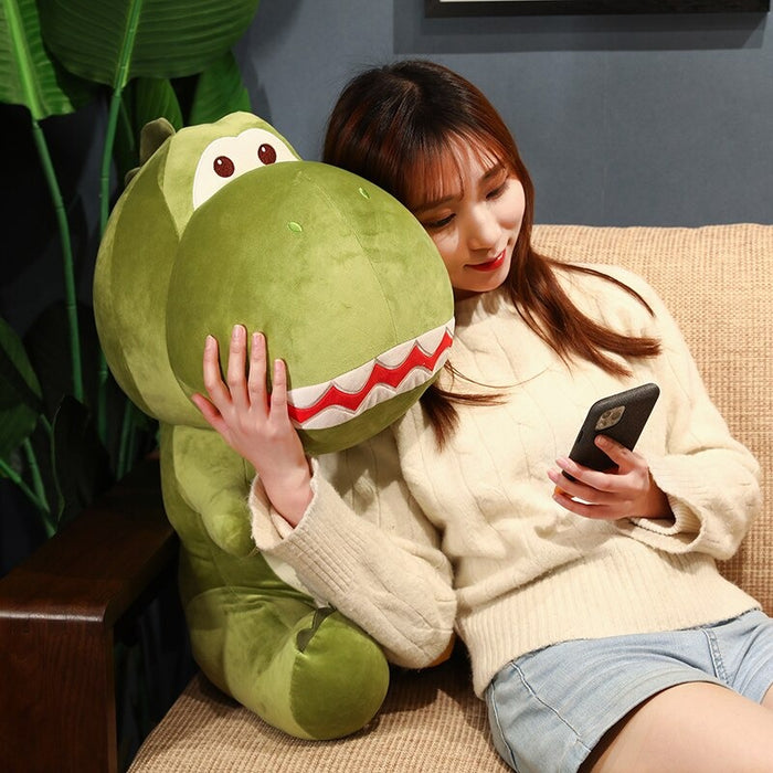 Cartoon Sitting Crocodile Plush Green Toy