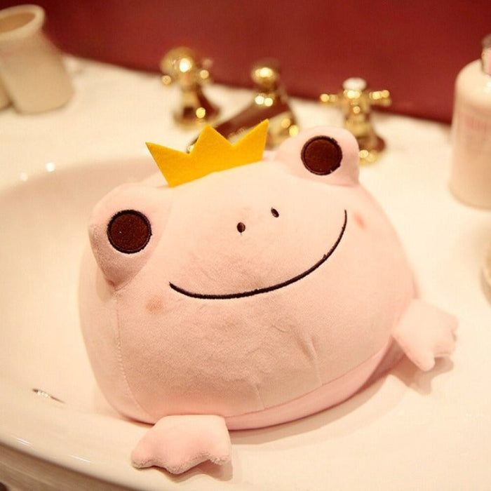 Crown Frog Plush Pillow