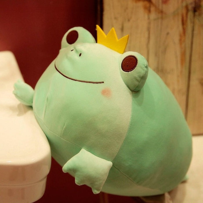 Crown Frog Plush Pillow