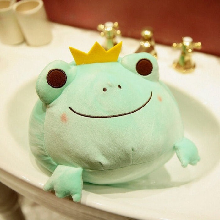 Crown Frog Plush Pillow