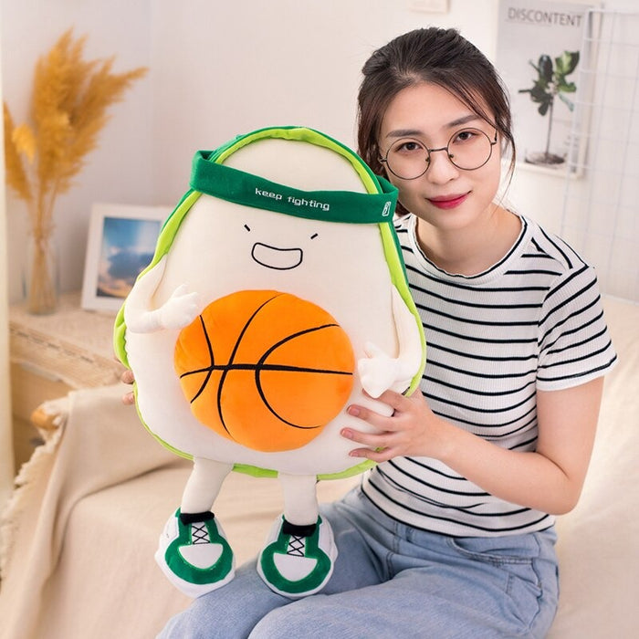 Funny Avocado Holding Basketball