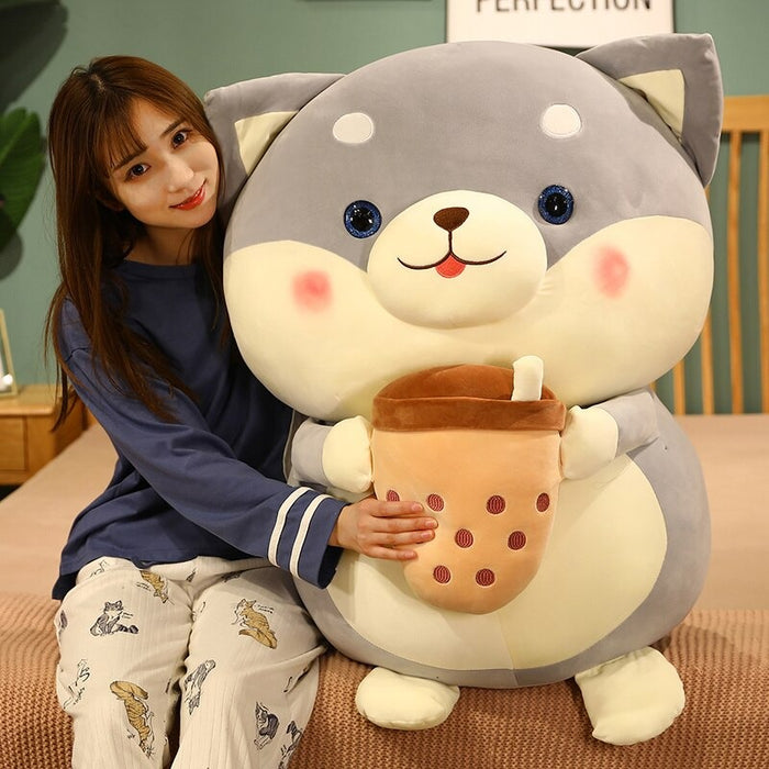 The Akita With Tea Plush Toy