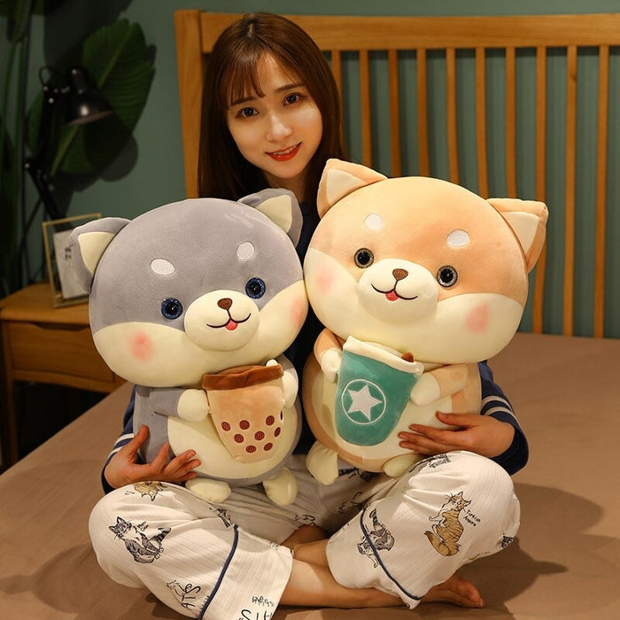 The Akita With Tea Plush Toy