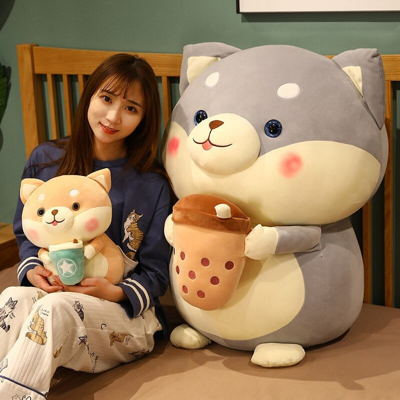 The Akita With Tea Plush Toy