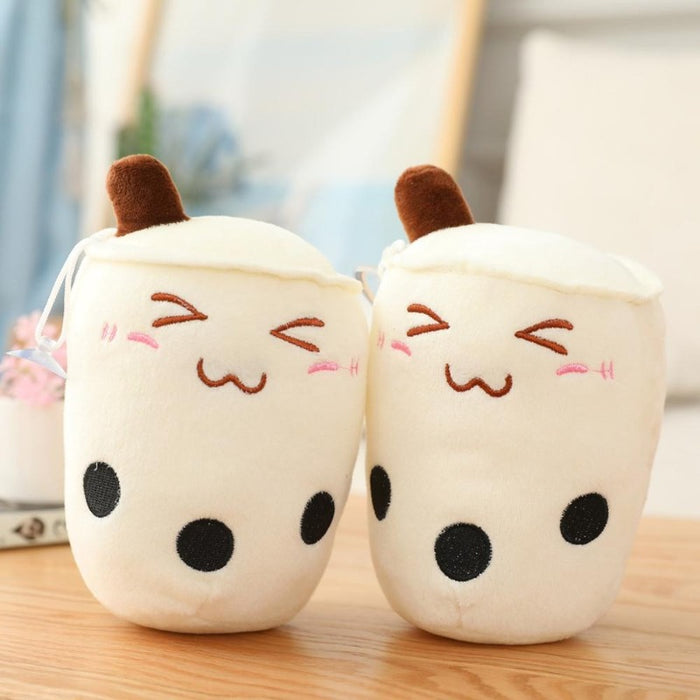 Cartoon Bubble Tea Cup Shaped Pillow