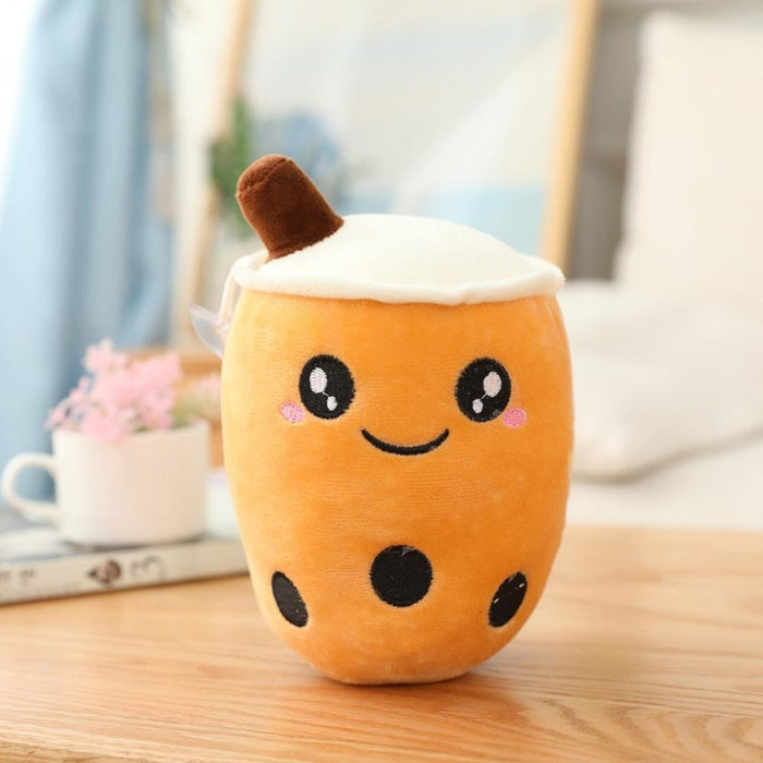 Cartoon Bubble Tea Cup Shaped Pillow