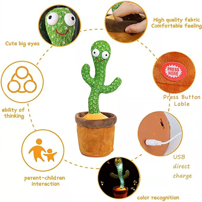 Dancing And Talking Electric Cactus Toy For Kids