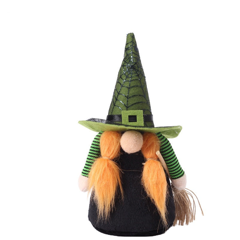 Halloween Faceless Old Dwarf Man And Witch Toy