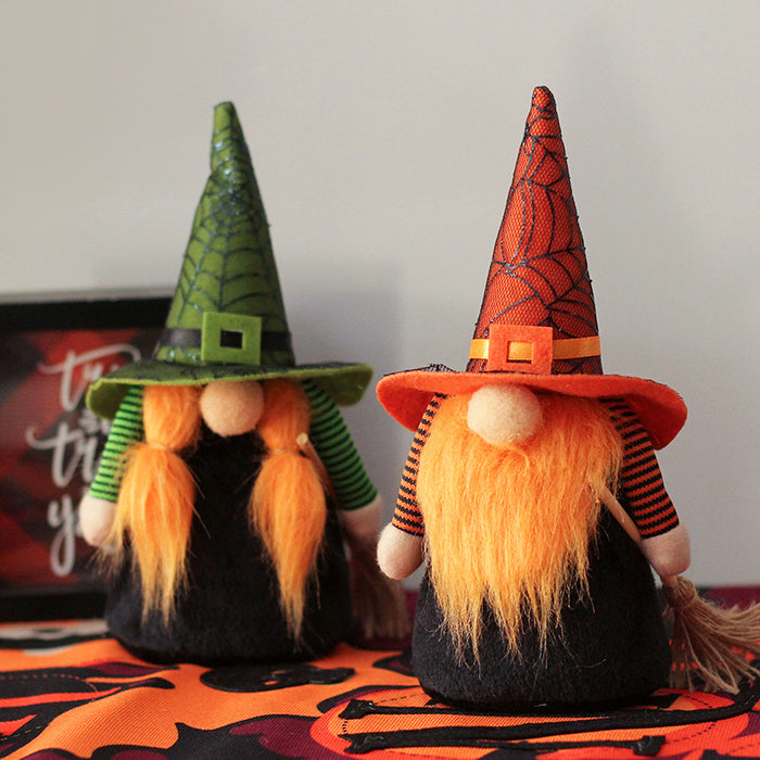 Halloween Faceless Old Dwarf Man And Witch Toy