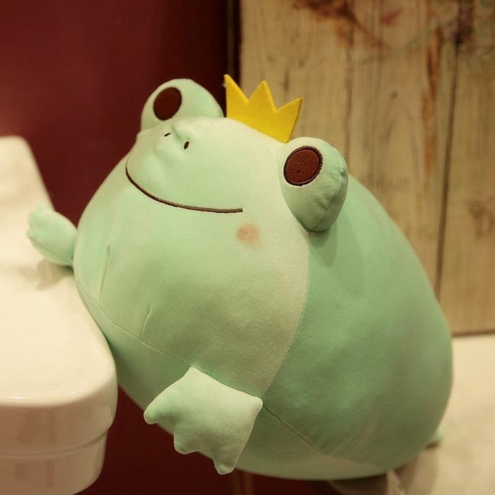 Crown Frog Plush Pillow