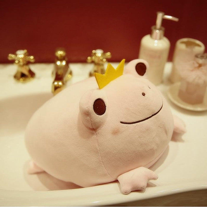 Crown Frog Plush Pillow