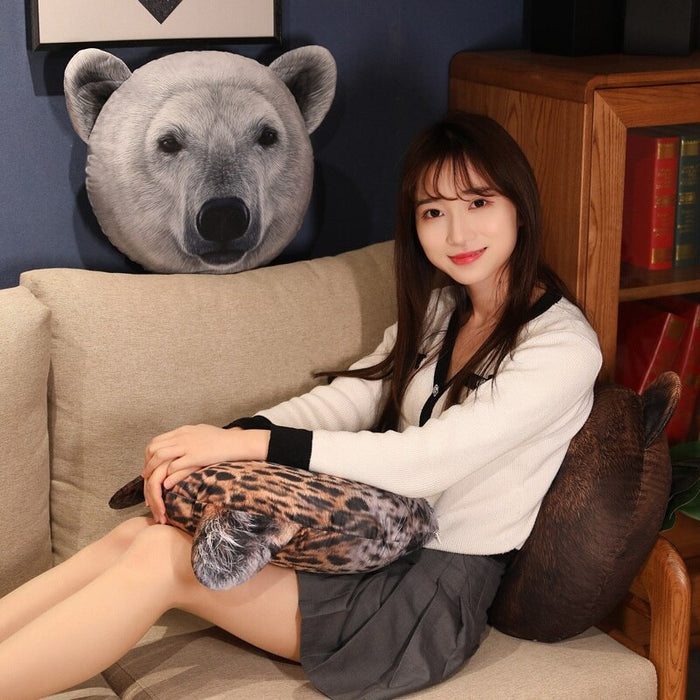 The Animal Head Plush Pillow