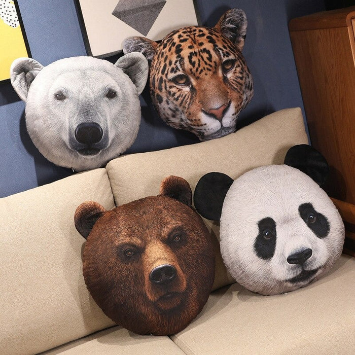 The Animal Head Plush Pillow